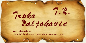 Trpko Maljoković vizit kartica